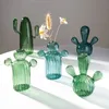 Ins Cactus Glass wazon dekoracja pomieszczenia przezroczystą hydroponikę wazon wazon dekoracyjne wazony pulpit ozdoby urodzinowe prezenty urodzinowe 240105