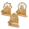 2024ラマダンカウントダウンカレンダー木製Eid al Fitr Mubarak Decoration Karim Ramadan Home Islamic Parts Gifts Eid al Adha 240105