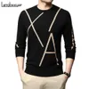 Masowa marka Knit High End Designer Winter Wool Black Sweter for Man Cool Autum Casual Jumper Ubranie 240104