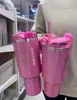 THE QUENCHER H2.0 40OZ Mugs Cosmo Pink Parade Target Red Tumblers Insulated Car Cups Stainless Steel Coffee Termos Barbie Pink Tumbler Valentine's Day Gift US STOCK