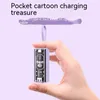 Transparent mecha kapsel Fast Power Bank Compact Mini Cartoon Tail Plug levereras med Cord 5000 mAh Mobile Power Supply