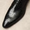 Top Grade Mens Dress Party Shoes Men S Fashion Alligator Printing Zapatos De Hombre Genuine Leather