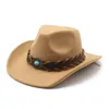 Autumn Winter unisex cowboy hatt cow head accessoarer solid color file hatt män och kvinnor stor grim utomhus hatt