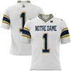 Mans Football Notre Dame College 7 Audric Estime Jerseys 88 Mitchell Evans 4 Chris Tyree 19 Jaden Greathouse 8 Marist Liufau 10 Sam Hartman University ProSphere