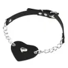 Stage Wear Dance Accessories Goth Black Heart Necklace Spike Choker Collar Punk Pu Leather Gothic Accessories Sexy Vegan Chocker Woman Witch Cosplay Jewelry