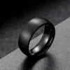 Bröllopsringar klassiska mens rostfritt stål ring svart solid enkel vintage ring man bröllop band julfest smycken gåva grossist 240104