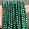 Crystal Aaa Natural Malachite Round Loose Stone Beads Fit Diy Bracelet Necklace Needlework Beads for Jewelry Making 6 8 10 12 Mm 7.5inch