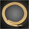 Naszyjniki wiszące 18K prawdziwy złoty naszyjnik z pieczęcią męski biżuteria hurtowa modna masywna łańcuch węża 18-28 Dostawa Pendan Dhppr