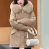 겨울 옷 여성 무거운 재킷 코트 여성 빈티지 옷 정장 대학 스타일 중간 길이 모델 240105