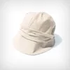 Berets Cotton And Linen Octagonal Bucket Hat Japanese Elegant Sunscreen Sun Caps Summer UV Protection Wrinkled Texture Women's Hats