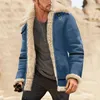 Men Autumn And Winter Plus Size Coat Lapel Collar Long Sleeve Padded Leather Jacket Vintage Thicken Light Mens Jackets 240105