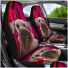Araba koltuğu kapakları ers sevimli Cesky Terrier baskı seti 2 PC aksesuarları er Bırak dağıtım otomobilleri motosikletler iç mekan otncl