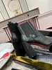 Luxur Designer Women's Fashion Boots Leather Chunky Heel Boots 8.5cm