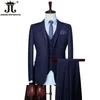 S-5XL Blazer Vest Pants High-End Brand Solid Color Formal Business Office Suit Three-Piece Set Brudgum Wedding Dress Party 240106