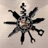 Auto Repair Shop Wall Sign Decorative Modern Clock Car Mechanic Service Workshop Vinyl Record Garage Repairman Gift 211130335H