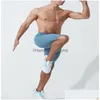 Shorts pour hommes Entraînement pour hommes Courir Jogging Fitness Entraînement Sports Stretch Solide Taille élastique Gym Activewear Pantalon Drop Delivery App Dhqy5