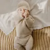 Baby Loose Sweter Knited Autum Winter Boy Girl Ubranie okrągła szyja Kid Toddler Pullover Owezyjna wierzchnia 240106