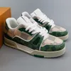 Дизайнерские кроссовки Virgil Повседневная обувь из телячьей кожи Abloh Черный Белый Зеленый Красный Синий Кожаные накладки на платформе Прогулочные низкие кроссовки с коробкой