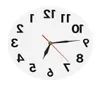 Horloge murale inversée, chiffres inhabituels, horloge décorative moderne, excellente montre pour votre mur Y2001098226466