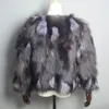 Kvinnor Real Silver Fox Fur Coats Winter Warm Natural Jackets Russian Lady Short Style äkta ytterkläder 240105