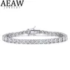 AEAW – Bracelet de Tennis en argent plaqué platine 124CTW, longueur 18CM, 4mm F, presque incolore, pour femmes, 240105