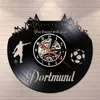 Dortmund City Skyline Wanduhr Deutsche Staaten Fußball Stadion Fans Feier Wandkunst Vinyl Schallplatte Wanduhr Y200109261J