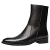 Stivali neri caldi invernali da uomo in vera pelle 2023 di marca per scarpe da lavoro comode di qualità nuovo stile maschile