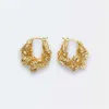 bottegaly venettaly earrings earrings Irregular Fried Dough Twists winding earrings Fashion niche cool ear clip ins brass gold-plated