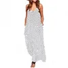Casual Dresses Dress for Plat Women Women's Summer V-ringning Polka Dot Print ärmlös stor storlek lång