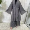 Этническая одежда, шифоновое многослойное открытое Абая, мусульманское платье Дубая, роскошный ислам высокого класса, Ид Абаяс для женщин, кафтан, арабское кимоно Femme