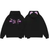 Fashion casual men's BeaserS classic Designer Luxury Devil hand-painted Bat Alphabet Print hoodie Velvet Warm autumn/winter hoodie