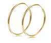 Womens Girls Smooth Hoop örhängen 18K Gul guldfylld stor stor cirkel Huggies örhängen 40mm diameter3979105