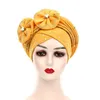 Vêtements ethniques Mode Femmes Perles Braid Chapeau Musulman Volant Cancer Wrap Cap Caps Caps Satin Pour Pack Bureau Français