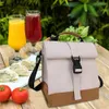 Picnic de viaje con asa Lonchera con aislamiento Enfriador térmico Comida Tote Roll Top Oficina al aire libre Bolsa de almuerzo escolar Trabajo Niños Adultos 240106