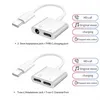 2 I 1 Type-C till Type-C 3,5mm Jack Audio Charger Splitter Adapter Converter Cable för iPhone 15 Samsung S21 S20 Obs 20 Android hörlurar laddningsadaptrar