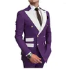 Herenpakken Nieuwste Business Wijnrood Mannen Double Breasted Gouden Knop Bruidegom Bruiloft Tuxedo Custom Made 2 Stuks Formeel pak