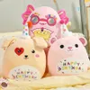 30 cm zachte kussens Axolotl beer verjaardag voor meisjes slapen knuffel knuffels roze pluche kussens taart viering 240105