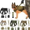 Dog Collars Leashes Service Military Tactical Harness Vest Clotes Molle Outdoor Training with Accessory Water BottleCarrie3116