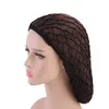 Bérets 4 pièces artisanat crochet filet chapeau long sommeil protecteur de protection des cheveux (noir 1 pièce pour chaque couleur)