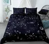 Stars Bedding Set Night Sky Kids Girls Boys Duvet Cover Dark Blue Home Textiles Galaxy Bedclothes Men Women Soft Quilt 240106