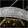 Bröllopshårsmycken Asnora European Classic Cubic Zirconia Tiara Royal Princess Headpiece Bridal Tiaras and Crowns Accessories 23011 DH2G8