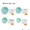 Mätverktyg 4st/5st/10st MTI Syfte Spoons/Cup Measuring Tools PP Bakningstillbehör Rostfritt stål/plasthandtag Kök GA DHPXZ