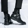 Stivaletti classici a punta retrò da uomo Scarpe stivaletti alla moda in pelle da uomo Casual stile britannico corto scarpe Chelsea alte 240106