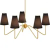 Ljuskronor Kitchen Island Lighting Fixture Classic Polished Gold/ Black With White Linen Shades Bedroom Modern Chandelier