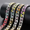 Collier multicolore pour hommes, Hip Hop cubain en acier inoxydable, 2 tons glacés, chaîne Moissanite, bijoux pour hommes, meilleure vente entière