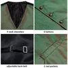 Västar hitie varumärke Silk Mens Vests Green Teal Waistcoat Jacket Tie Pocket Square Cufflinks For Men Dress Put Wedding Party Business