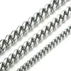 6mm-14mm Hip Hop Stainless Steel Miami Cupan Link Chain Necklace Full 5a Zircon Clasp 14k/18K الذهب المطلي بالمجوهرات الفضية مجموعة