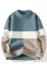 冬の韓国スタイルの厚いメンズウォームセーターメンファッション温かいセーターメンズウールプルオーバー男性フルサイズM-3XL My0179 240105