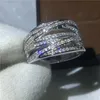 Ringen Luxe Vrouwen Mode-sieraden Diamond Cz Wit Goud Gevuld Kruis Verlovingsring trouwring voor vrouwen mannen Gift