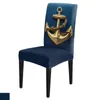 Chair Covers Anchor Gradient Cover Set Kitchen Dining Stretch Spandex Seat Slipcover For Banquet Wedding Party